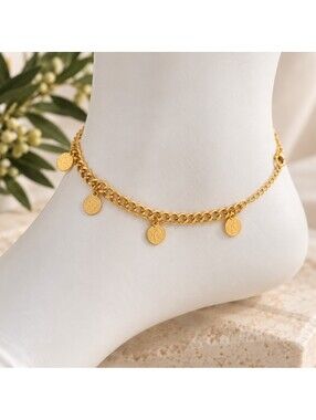 Gold Coin Lira Ankle Bracelet